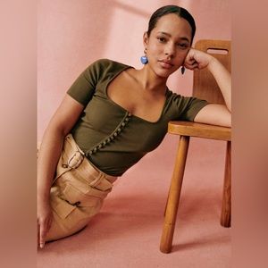 Sezane Grant T-shirt in Khaki